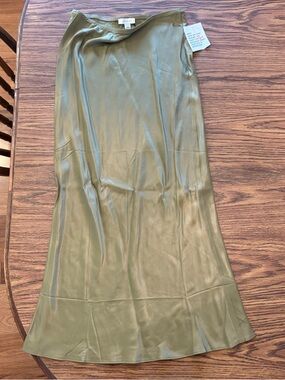 Topshop Olive Green Slip Skirt